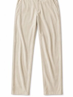 Jolibel suede like cream straight leg pants